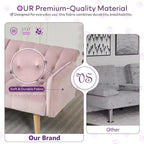 TYBOATLE 65 Convertible Loveseat Sofa Bed with USB Ports, 3-Position Adjustable Backrest, Modern Tufted Small Sofa