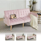 TYBOATLE 65 Convertible Loveseat Sofa Bed with USB Ports, 3-Position Adjustable Backrest, Modern Tufted Small Sofa