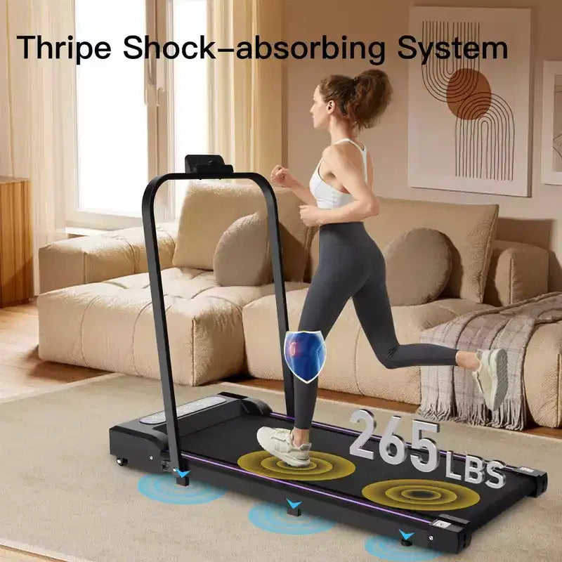 NAYSAYE Tapis de course portable, entraîneur d'exercice, machine de marche et de jogging pour la maison et le bureau, noir, 43.5*19.5*3.5
