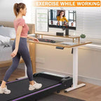 NAYSAYE Tapis de course portable, entraîneur d'exercice, machine de marche et de jogging pour la maison et le bureau, noir, 43.5*19.5*3.5