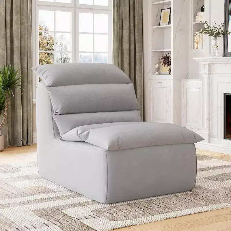 COZONY Lazy Floor Sofa with High-Resilience Foam Reading,Non-Slip Base for Gaming, Living Room or Bedroom, Gray