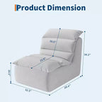 COZONY Lazy Floor Sofa with High-Resilience Foam Reading,Non-Slip Base for Gaming, Living Room or Bedroom, Gray