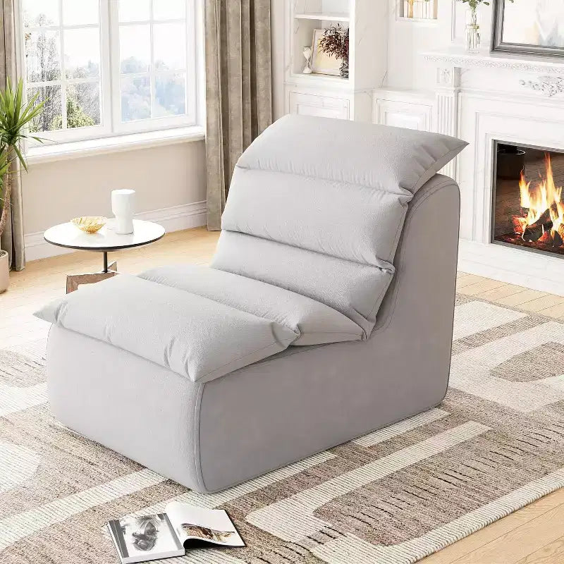 COZONY Lazy Floor Sofa with High-Resilience Foam Reading,Non-Slip Base for Gaming, Living Room or Bedroom, Gray