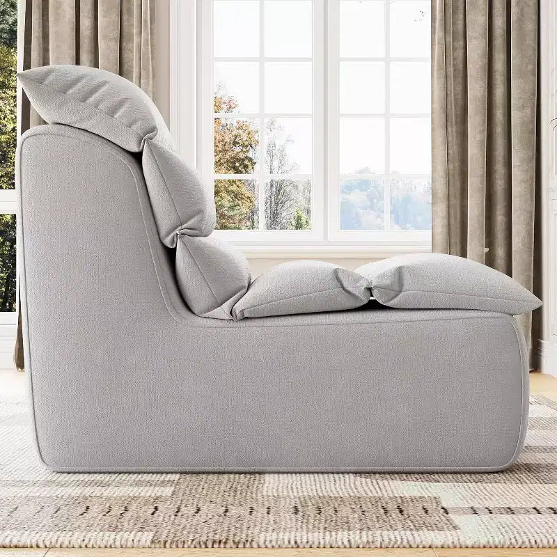 COZONY Lazy Floor Sofa with High-Resilience Foam Reading,Non-Slip Base for Gaming, Living Room or Bedroom, Gray