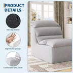 COZONY Lazy Floor Sofa with High-Resilience Foam Reading,Non-Slip Base for Gaming, Living Room or Bedroom, Gray