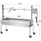 Kit de rôtissoire électrique AMERLIFE, capacité de 60 kg, rôtissoire barbecue réglable en hauteur en acier inoxydable pour agneau, dinde, camping en plein air