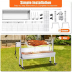 Kit de rôtissoire électrique AMERLIFE, capacité de 60 kg, rôtissoire barbecue réglable en hauteur en acier inoxydable pour agneau, dinde, camping en plein air