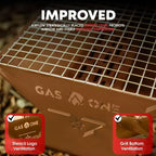 GasOne 15-inch Brown Portable Charcoal Grill - Foldable BBQ Grill - Camping Grills for Backyard, Bonfire, Patio - Heavy-Duty Portable Fire Pit