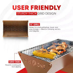 GasOne 15-inch Brown Portable Charcoal Grill - Foldable BBQ Grill - Camping Grills for Backyard, Bonfire, Patio - Heavy-Duty Portable Fire Pit