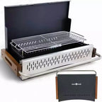 GasOne Portable Charcoal Grill - 24.5 x 18.5 inch Foldable Barbecue Grill Briefcase with Lid - No Assembly