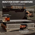 Barbecue au charbon de bois portable GasOne - Barbecue pliable de 62,2 x 47 cm avec couvercle - Aucun assemblage requis