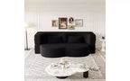 EHMKNP Modern Floor Sofa with 2 Pillows,Convertible Teddy Fabric Foam-Filled Sleeper Sofa Bed,for Living Room