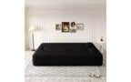 EHMKNP Modern Floor Sofa with 2 Pillows,Convertible Teddy Fabric Foam-Filled Sleeper Sofa Bed,for Living Room