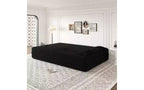EHMKNP Modern Floor Sofa with 2 Pillows,Convertible Teddy Fabric Foam-Filled Sleeper Sofa Bed,for Living Room