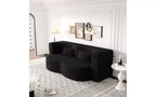 EHMKNP Modern Floor Sofa with 2 Pillows,Convertible Teddy Fabric Foam-Filled Sleeper Sofa Bed,for Living Room
