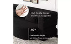 EHMKNP Modern Floor Sofa with 2 Pillows,Convertible Teddy Fabric Foam-Filled Sleeper Sofa Bed,for Living Room