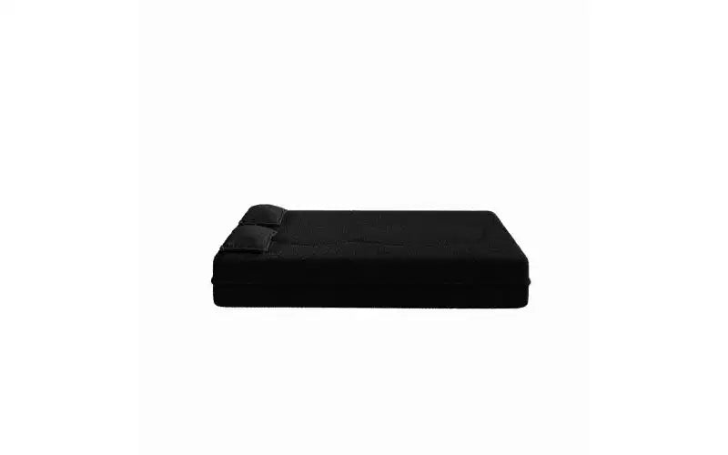 EHMKNP Modern Floor Sofa with 2 Pillows,Convertible Teddy Fabric Foam-Filled Sleeper Sofa Bed,for Living Room