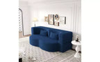 EHMKNP Modern Floor Sofa with 2 Pillows,Convertible Teddy Fabric Foam-Filled Sleeper Sofa Bed,for Living Room