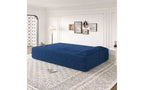 EHMKNP Modern Floor Sofa with 2 Pillows,Convertible Teddy Fabric Foam-Filled Sleeper Sofa Bed,for Living Room