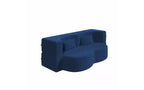EHMKNP Modern Floor Sofa with 2 Pillows,Convertible Teddy Fabric Foam-Filled Sleeper Sofa Bed,for Living Room