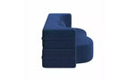 EHMKNP Modern Floor Sofa with 2 Pillows,Convertible Teddy Fabric Foam-Filled Sleeper Sofa Bed,for Living Room