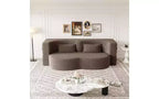EHMKNP Modern Floor Sofa with 2 Pillows,Convertible Teddy Fabric Foam-Filled Sleeper Sofa Bed,for Living Room