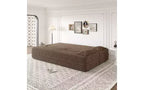 EHMKNP Modern Floor Sofa with 2 Pillows,Convertible Teddy Fabric Foam-Filled Sleeper Sofa Bed,for Living Room