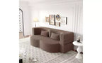 EHMKNP Modern Floor Sofa with 2 Pillows,Convertible Teddy Fabric Foam-Filled Sleeper Sofa Bed,for Living Room