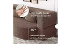 EHMKNP Modern Floor Sofa with 2 Pillows,Convertible Teddy Fabric Foam-Filled Sleeper Sofa Bed,for Living Room