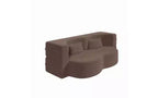 EHMKNP Modern Floor Sofa with 2 Pillows,Convertible Teddy Fabric Foam-Filled Sleeper Sofa Bed,for Living Room