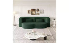 EHMKNP Modern Floor Sofa with 2 Pillows,Convertible Teddy Fabric Foam-Filled Sleeper Sofa Bed,for Living Room