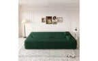 EHMKNP Modern Floor Sofa with 2 Pillows,Convertible Teddy Fabric Foam-Filled Sleeper Sofa Bed,for Living Room