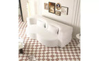 EHMKNP Modern Floor Sofa with 2 Pillows,Convertible Teddy Fabric Foam-Filled Sleeper Sofa Bed,for Living Room