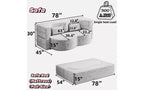 EHMKNP Modern Floor Sofa with 2 Pillows,Convertible Teddy Fabric Foam-Filled Sleeper Sofa Bed,for Living Room