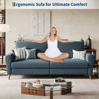 84 Modern Sofa, 3 Seater Upholstered Sofa with Streamlined Arms, Deep Seat Sleeper Sofa for Living Room Bedroom Apartment