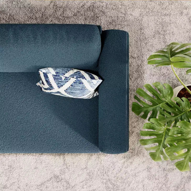 84 Modern Sofa, 3 Seater Upholstered Sofa with Streamlined Arms, Deep Seat Sleeper Sofa for Living Room Bedroom Apartment