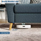 84 Modern Sofa, 3 Seater Upholstered Sofa with Streamlined Arms, Deep Seat Sleeper Sofa for Living Room Bedroom Apartment