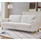 84 Modern Sofa, 3 Seater Upholstered Sofa with Streamlined Arms, Deep Seat Sleeper Sofa for Living Room Bedroom Apartment