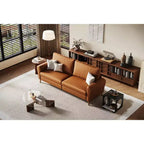 84 Modern Sofa, 3 Seater Upholstered Sofa with Streamlined Arms, Deep Seat Sleeper Sofa for Living Room Bedroom Apartment