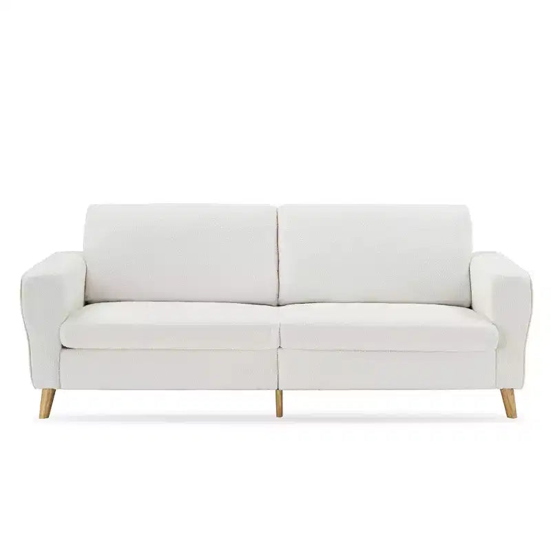 84 Modern Sofa, 3 Seater Upholstered Sofa with Streamlined Arms, Deep Seat Sleeper Sofa for Living Room Bedroom Apartment