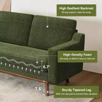Dyonery 65.4 Comfy Loveseat Sofa Couches for Living Room,Mid Century Modern Small Couch with Spring Cushion,Solid Wood Frame,Tool-Free Assembly