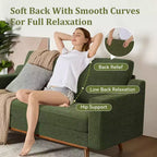 Dyonery 65.4 Comfy Loveseat Sofa Couches for Living Room,Mid Century Modern Small Couch with Spring Cushion,Solid Wood Frame,Tool-Free Assembly