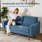 Dyonery 65.4 Comfy Loveseat Sofa Couches for Living Room,Mid Century Modern Small Couch with Spring Cushion,Solid Wood Frame,Tool-Free Assembly