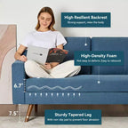 Dyonery 65.4 Comfy Loveseat Sofa Couches for Living Room,Mid Century Modern Small Couch with Spring Cushion,Solid Wood Frame,Tool-Free Assembly