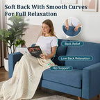 Dyonery 65.4 Comfy Loveseat Sofa Couches for Living Room,Mid Century Modern Small Couch with Spring Cushion,Solid Wood Frame,Tool-Free Assembly