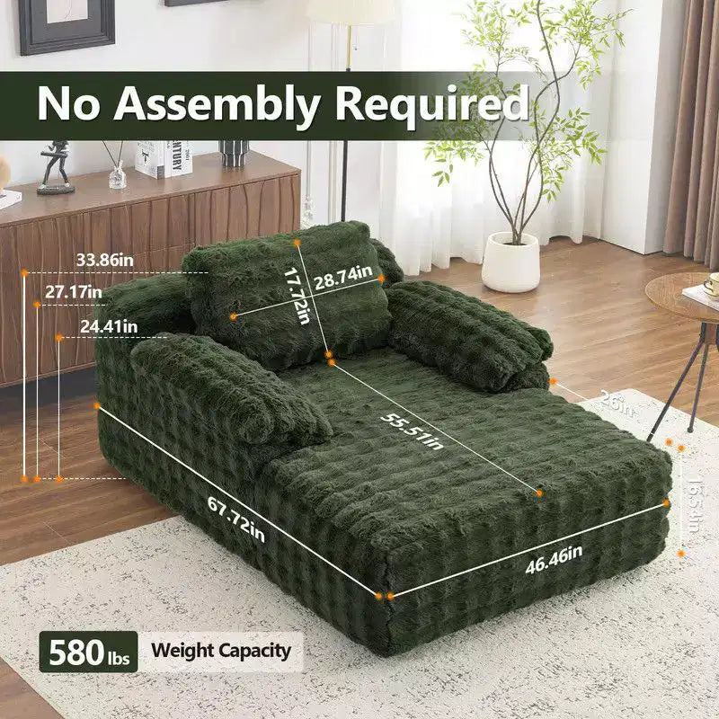 Karl Home |Upholstered Velvet Boneless Couch Sleeper Sofa Bed