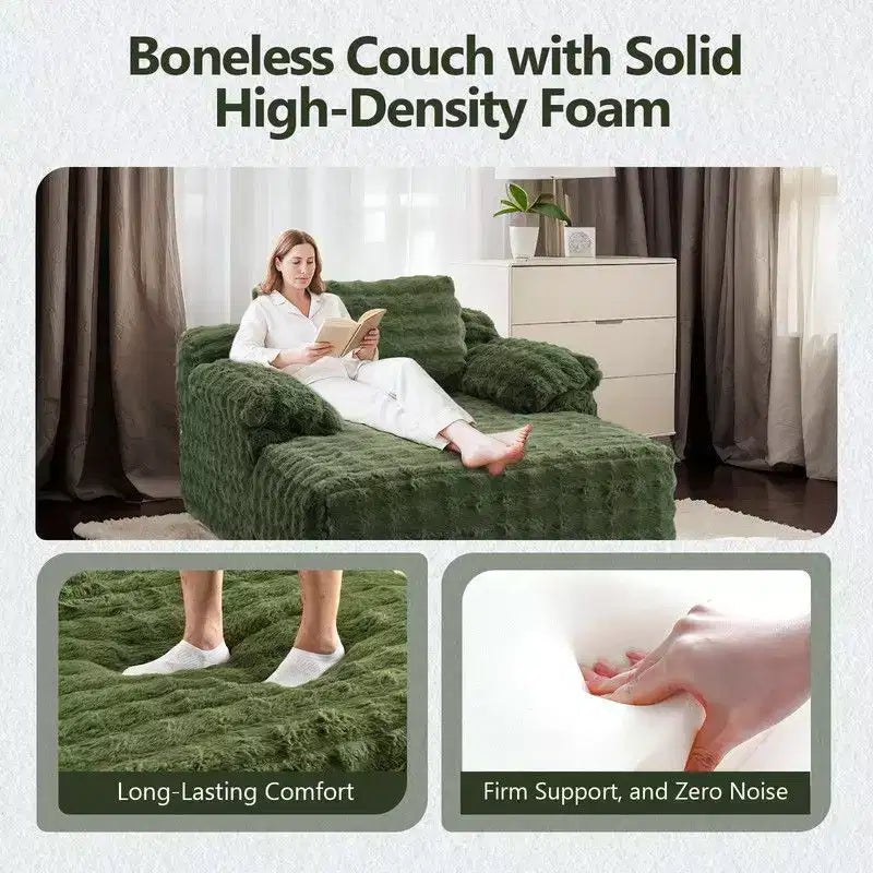 Karl Home |Upholstered Velvet Boneless Couch Sleeper Sofa Bed