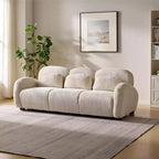 Canapé rembourré Christopher Knight Home Dorian 78" moderne 3 places en bois d'hévéa avec 3 oreillers