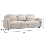 Canapé rembourré Christopher Knight Home Dorian 78" moderne 3 places en bois d'hévéa avec 3 oreillers