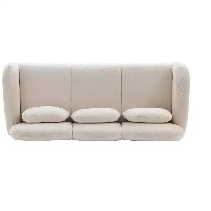 Canapé rembourré Christopher Knight Home Dorian 78" moderne 3 places en bois d'hévéa avec 3 oreillers